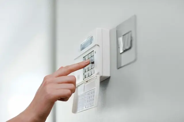 Alarm system control panel with distributed sensors