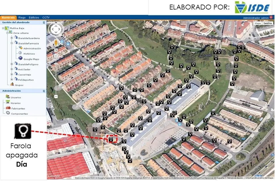 Integration platform interface for street lighting management and urban subsystems