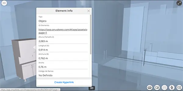 Equipment properties in the BIM model with a unique link to the UpKeep CMMS platform
